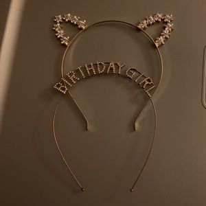 ✨✨Rhinestone Birthday Girl and Cat Ears Headbands✨